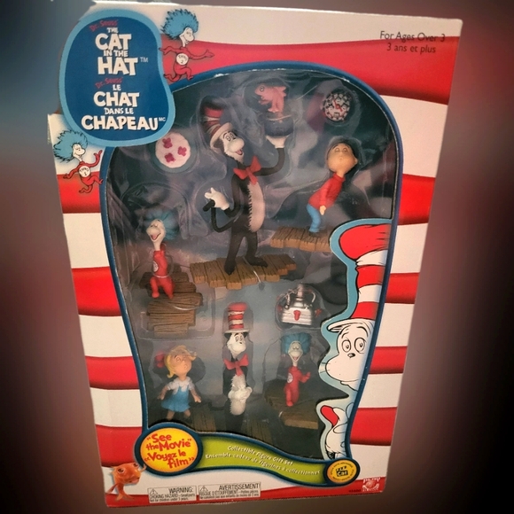 Cat In The Hat Collectible Figure Play Along Gift Set Kids Dr Seuss New 2003 - Picture 1 of 5